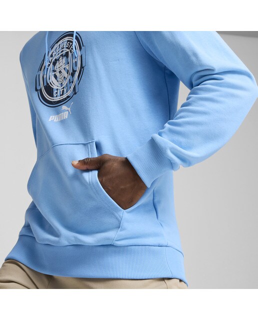Sweatshirt de Homem Manchester City 2024-2025 ftblCulture Hoo Azul-3