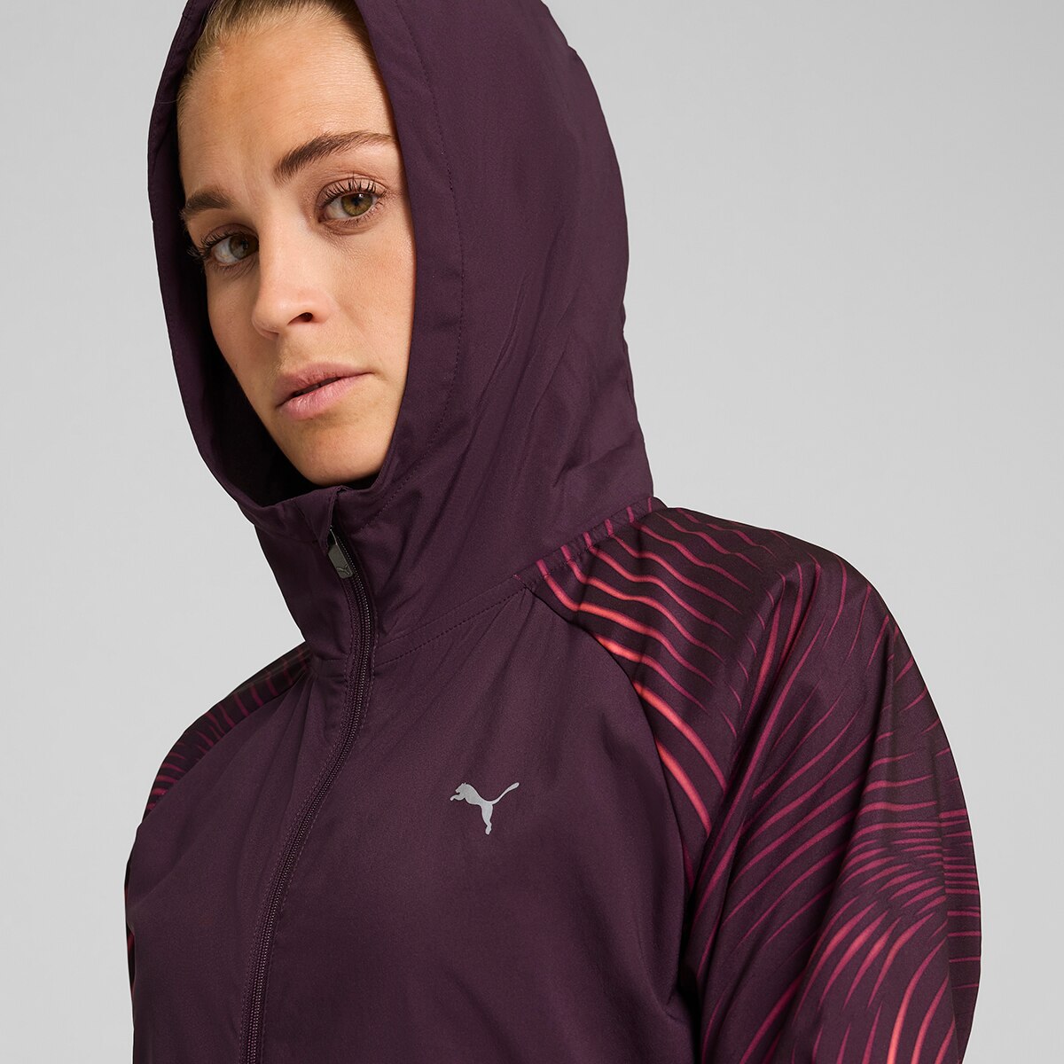Casaco de Mulher Run Favorite AOP Woven Jacket W Roxo-3