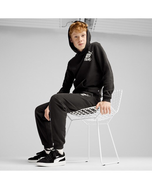 Sweatshirt de Criança Ess+ MID 90s Hoodie FL B Preto-3