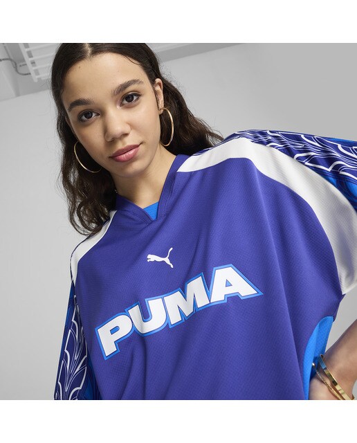T-shirt de Homem Football Jersey Azul-4