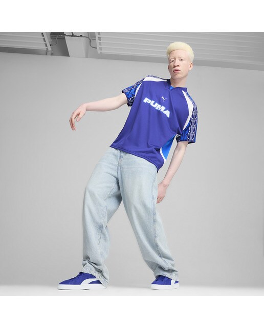 T-shirt de Homem Football Jersey Azul-5