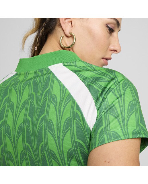 T-shirt de Mulher Football Jersey Baby Tee Verde-3