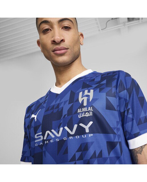 T-shirt de Homem 1.º Equipamento Al Hilal 2024-2025 Neymar Jr Réplica Azul-4