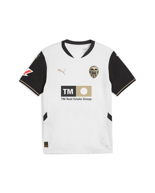 T-shirt de Criança 1.º Equipamento Valencia CF Home Jersey Réplica Jr 2024-2025 Branco-1