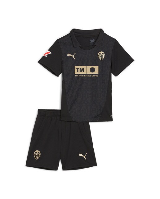 Mini Conjunto de Criança 2.º Equipamento Valencia CF 2024-2025 Preto-1