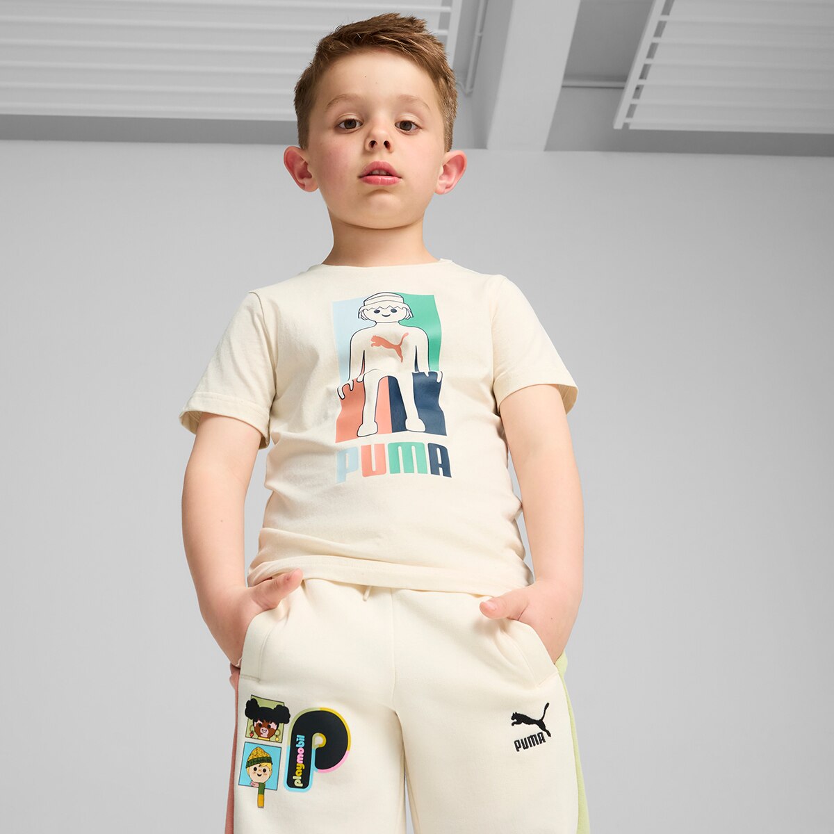 T-shirt de Criança Puma X Playmobil Tee Branco-1