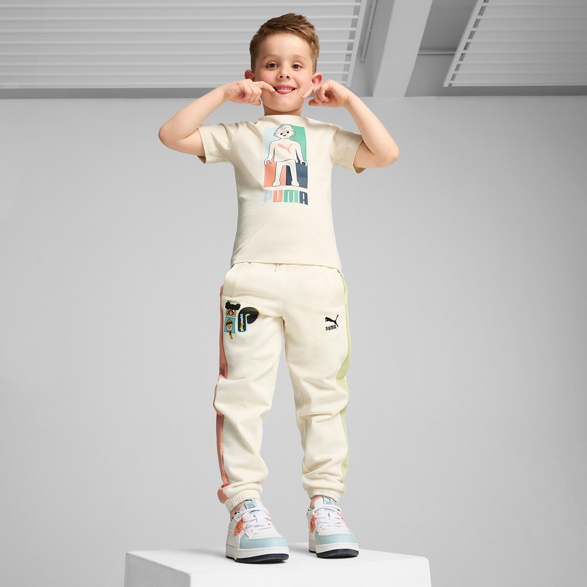 T-shirt de Criança Puma X Playmobil Tee Branco-3