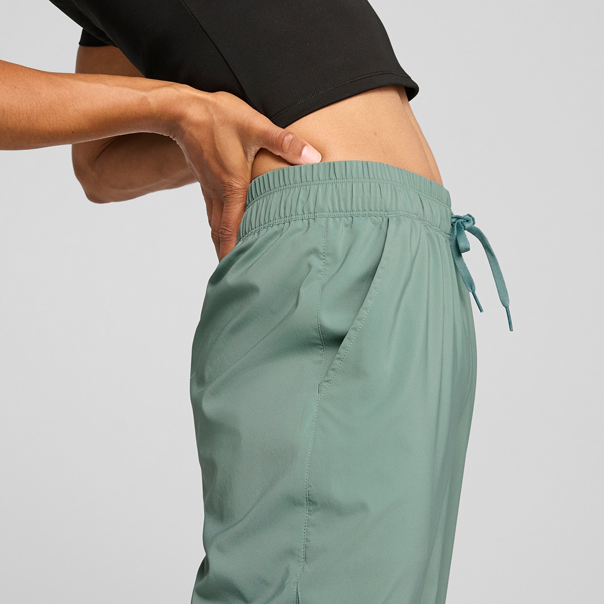 Calças de Mulher Lace Woven Verde-3