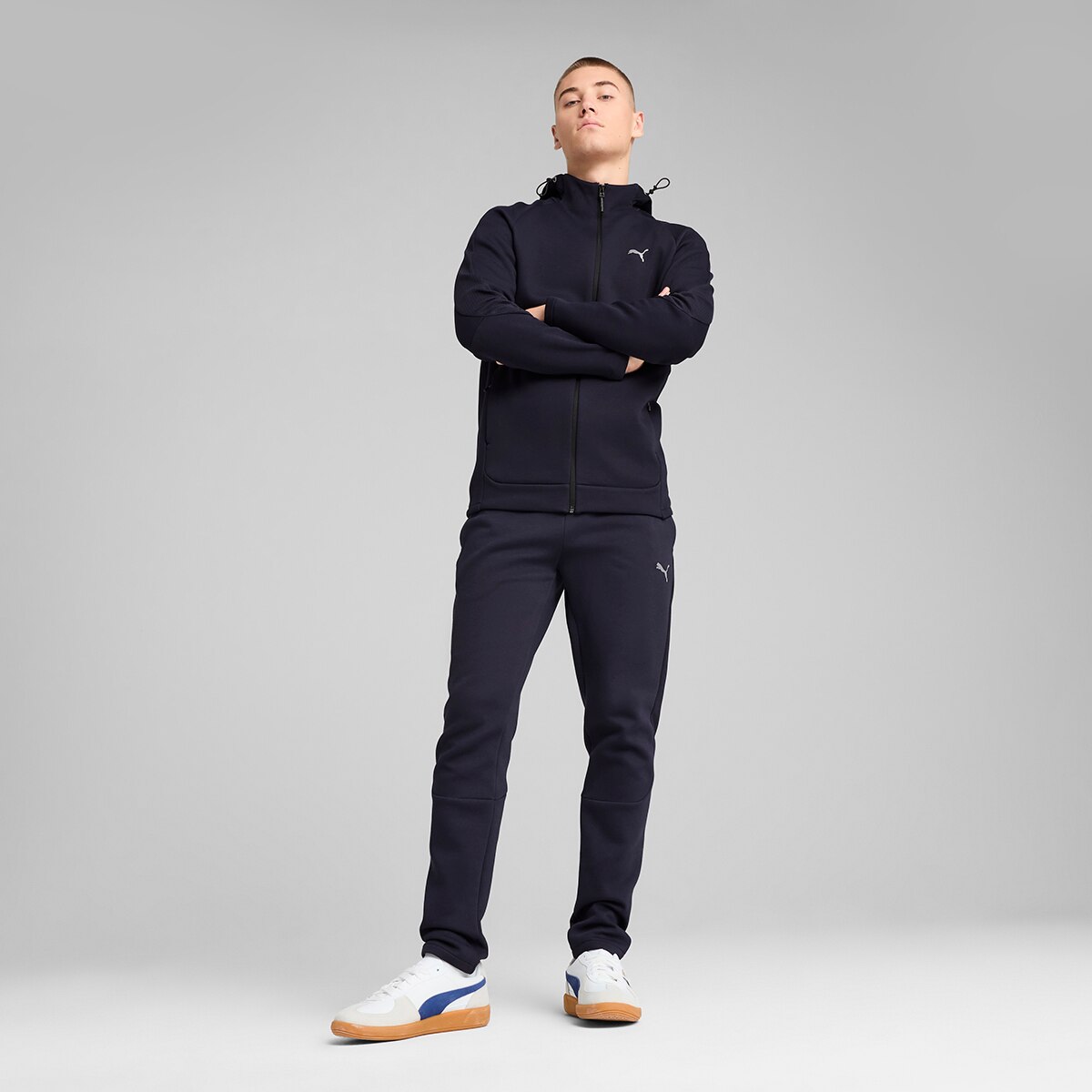 Sweatshirt de Homem Evostripe Full-Zip Hoodie DK Azul-5