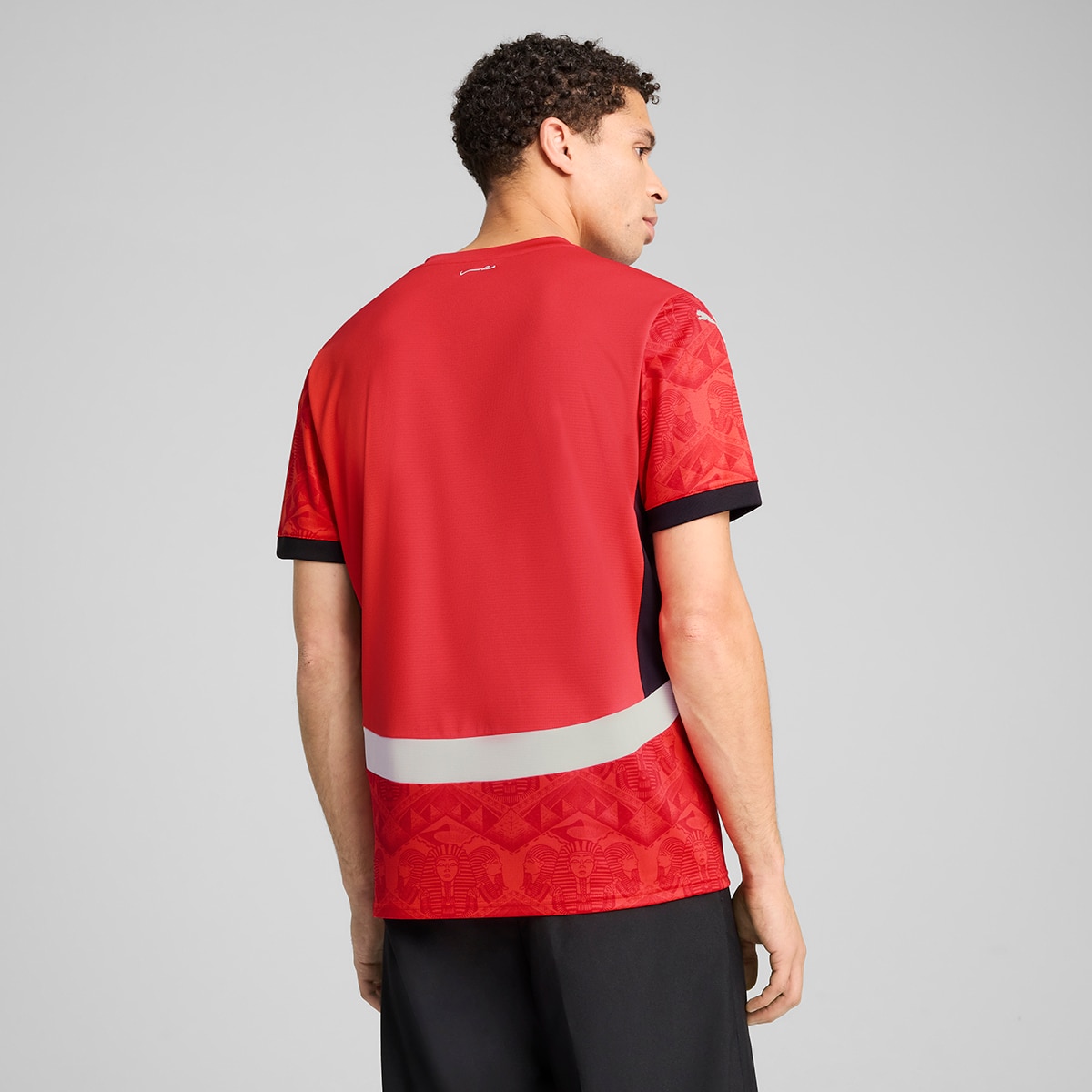 T-shirt de Homem 1.º Equipamento Egito 2024-2025 Réplica Vermelho-2