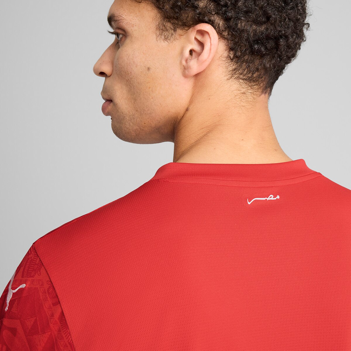 T-shirt de Homem 1.º Equipamento Egito 2024-2025 Réplica Vermelho-3