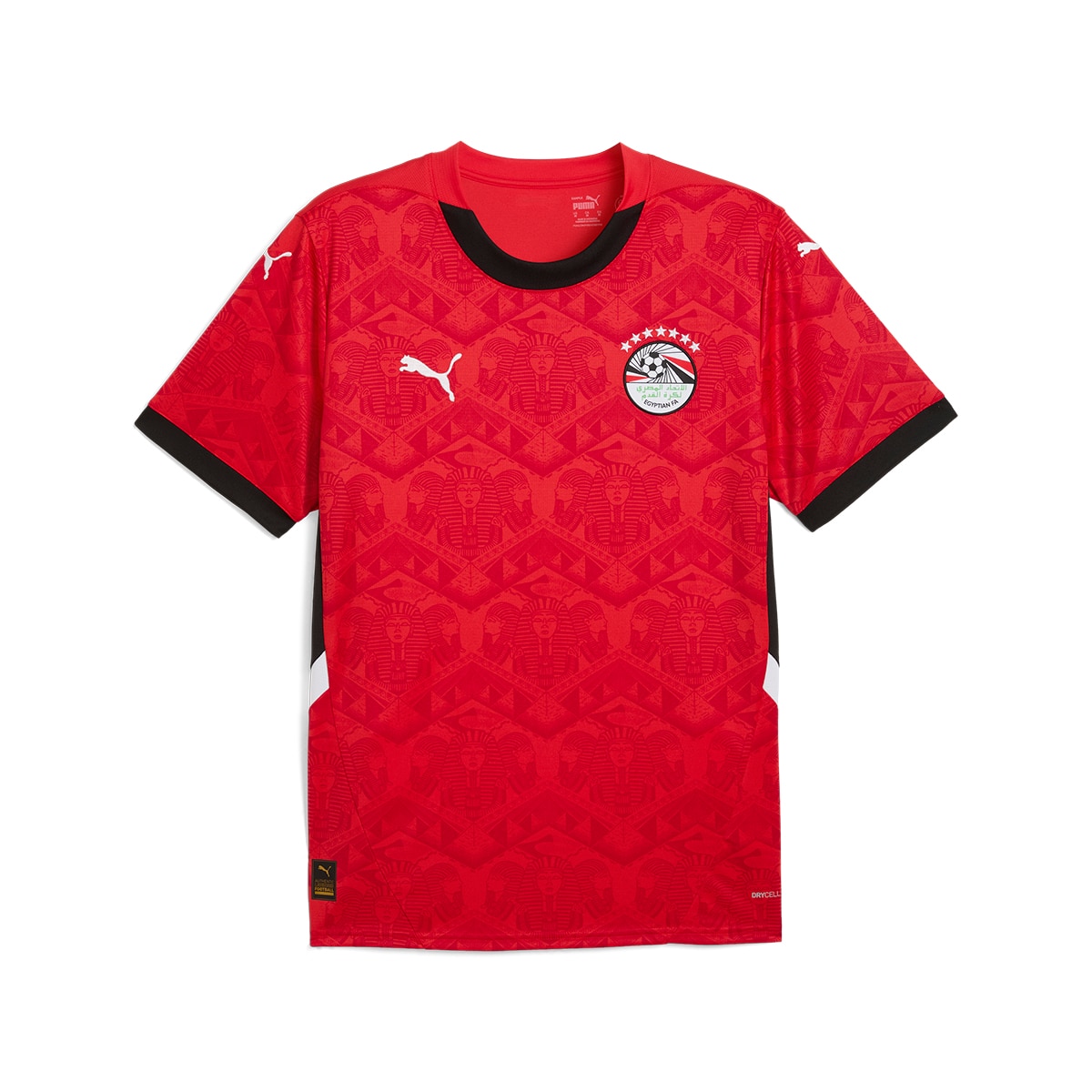 T-shirt de Homem 1.º Equipamento Egito 2024-2025 Réplica Vermelho-6