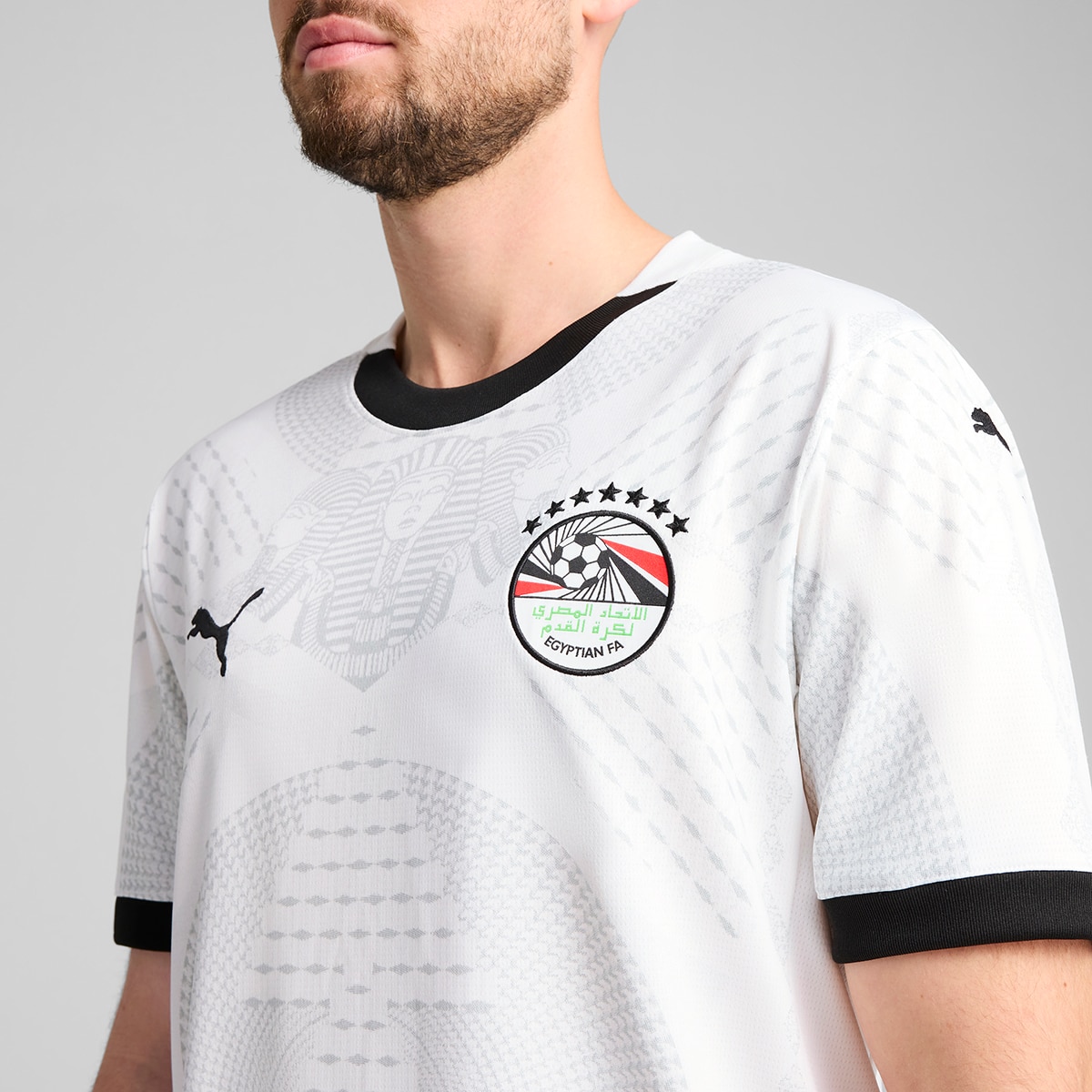 T-shirt de Homem 2.º Equipamento Egito 2024-2025 Réplica Branco-4