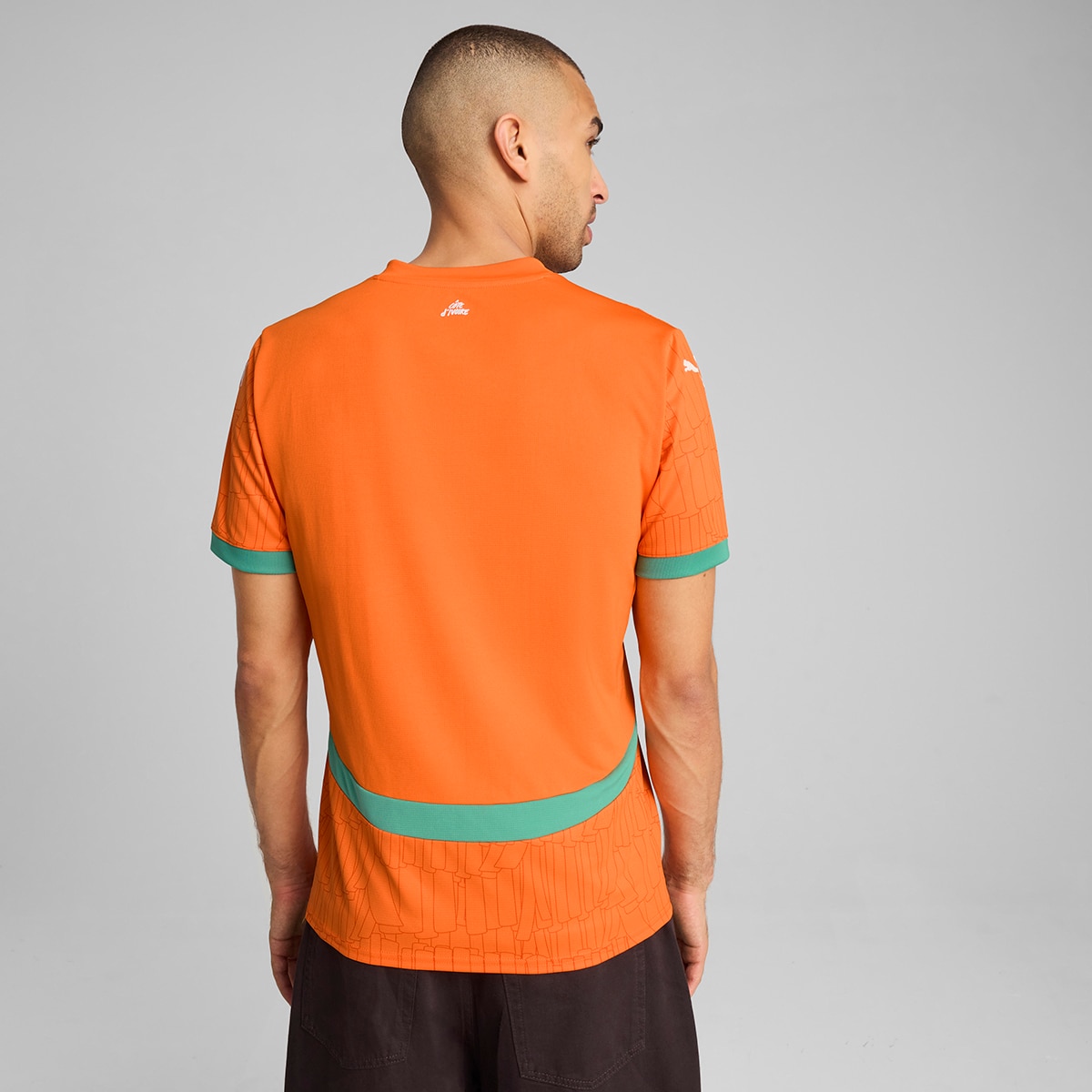 T-shirt de Homem 1.º Equipamento Costa do Marfim 2024-2025 Réplica Laranja-2