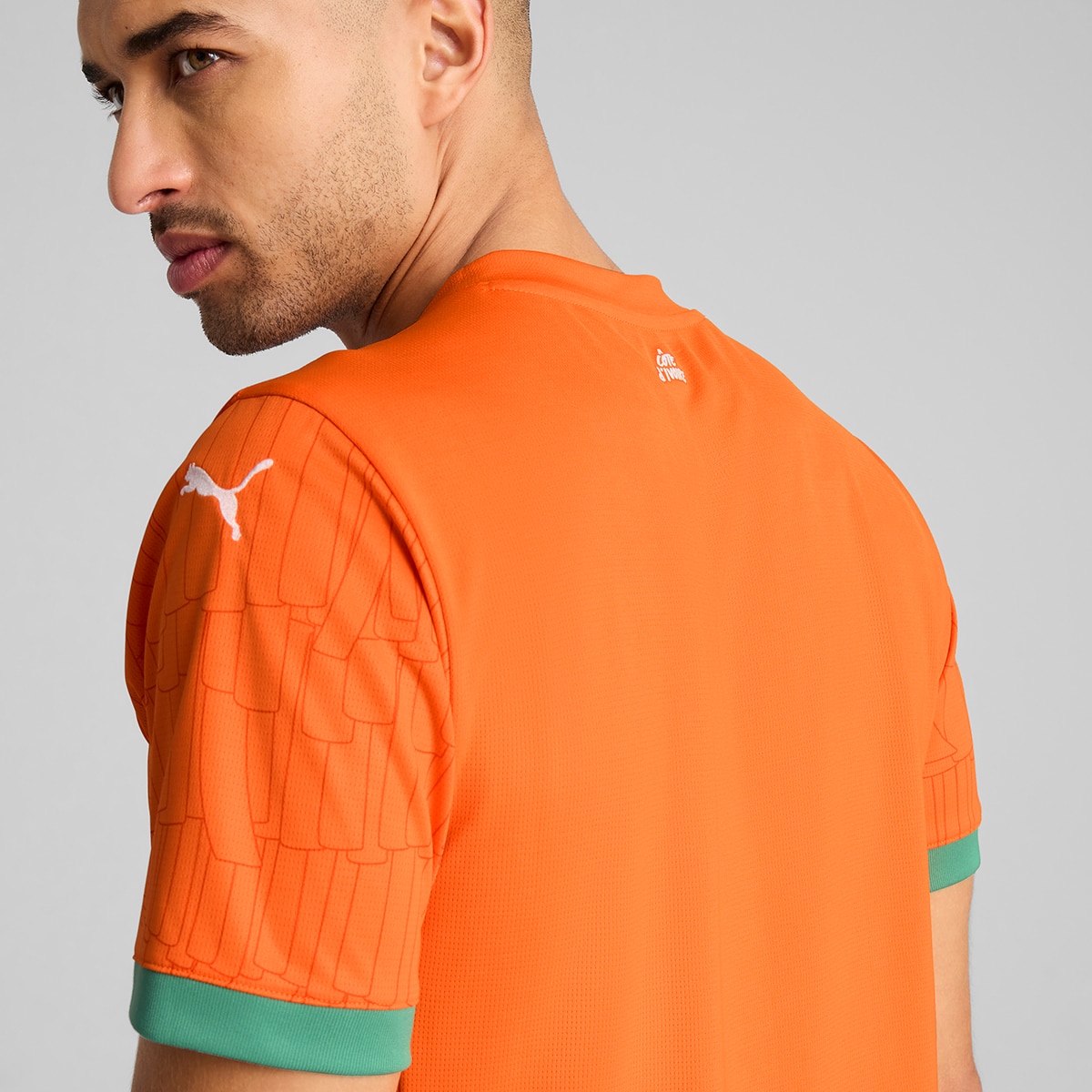 T-shirt de Homem 1.º Equipamento Costa do Marfim 2024-2025 Réplica Laranja-4