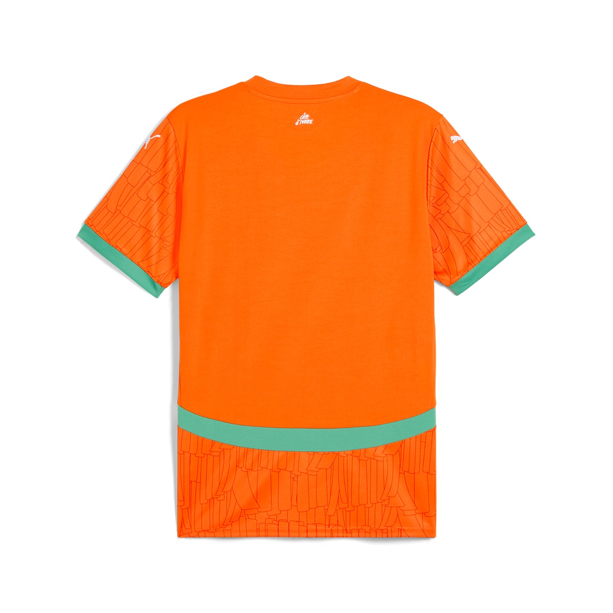 T-shirt de Homem 1.º Equipamento Costa do Marfim 2024-2025 Réplica Laranja-7