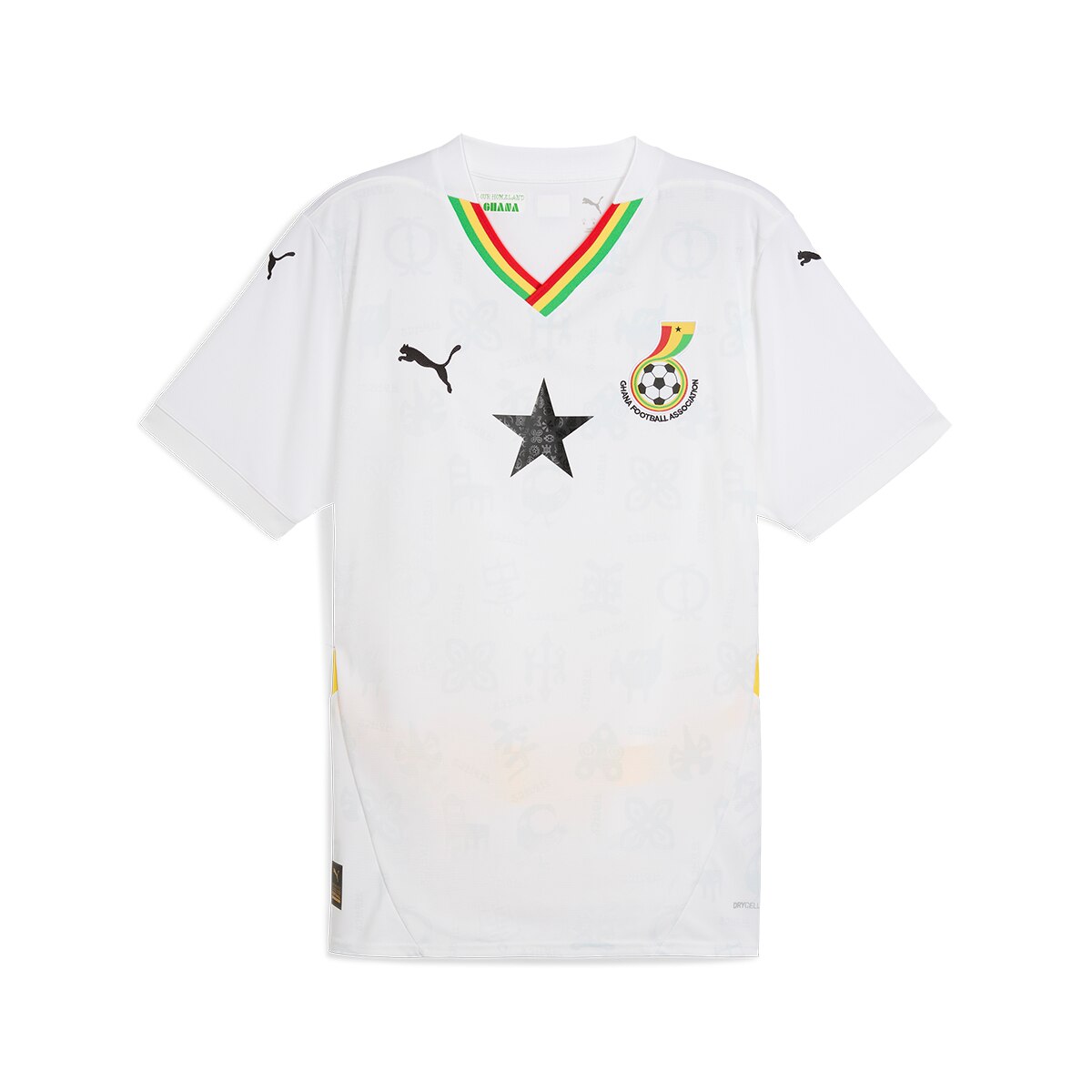 T-shirt de Homem 1.º Equipamento Ghana 2024-2025 Réplica Branco-6