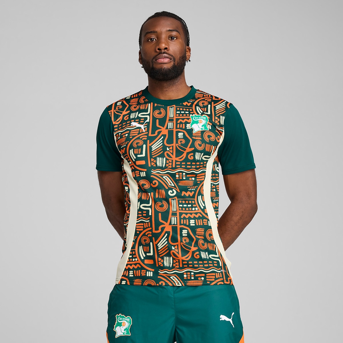 T-shirt de Treino de Homem Costa do Marfim 2024-2025 Laranja-1
