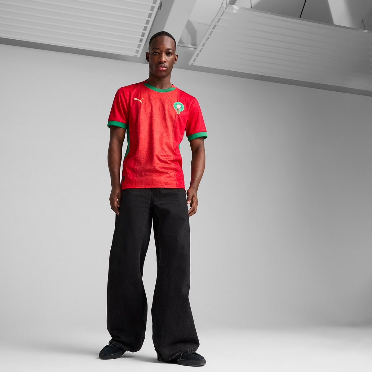 T-shirt de Homem 1.º Equipamento Marrocos FRMF 2024-2025 Vermelho-5