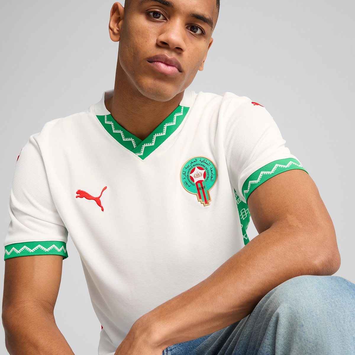 T-shirt de Homem 2.º Equipamento Marrocos FRMF 2024-2025 Branco-3
