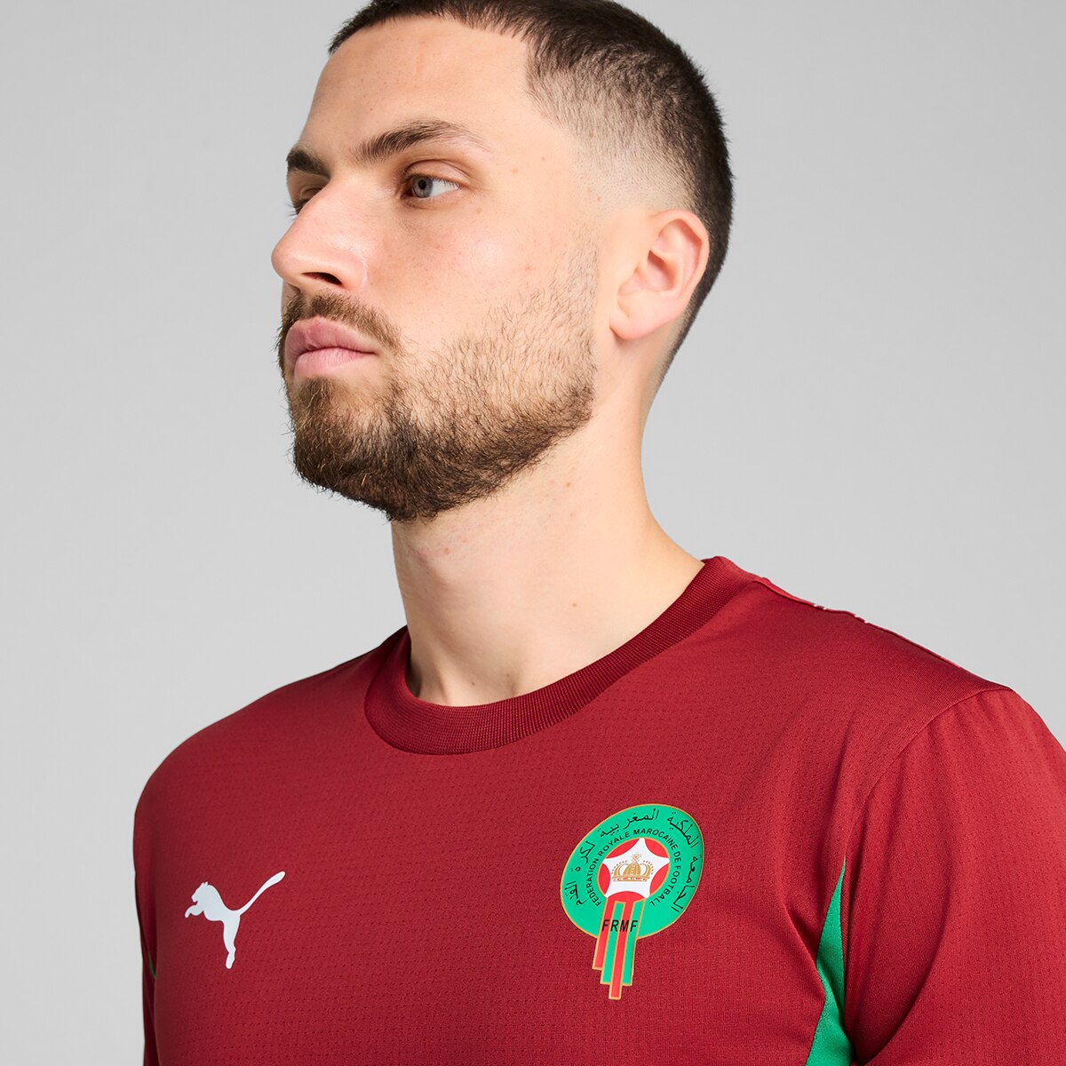 T-shirt de Treino de Homem Marrocos FRMF 2024-2025 Vermelho-4