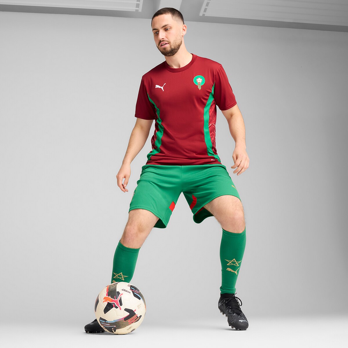 T-shirt de Treino de Homem Marrocos FRMF 2024-2025 Vermelho-5