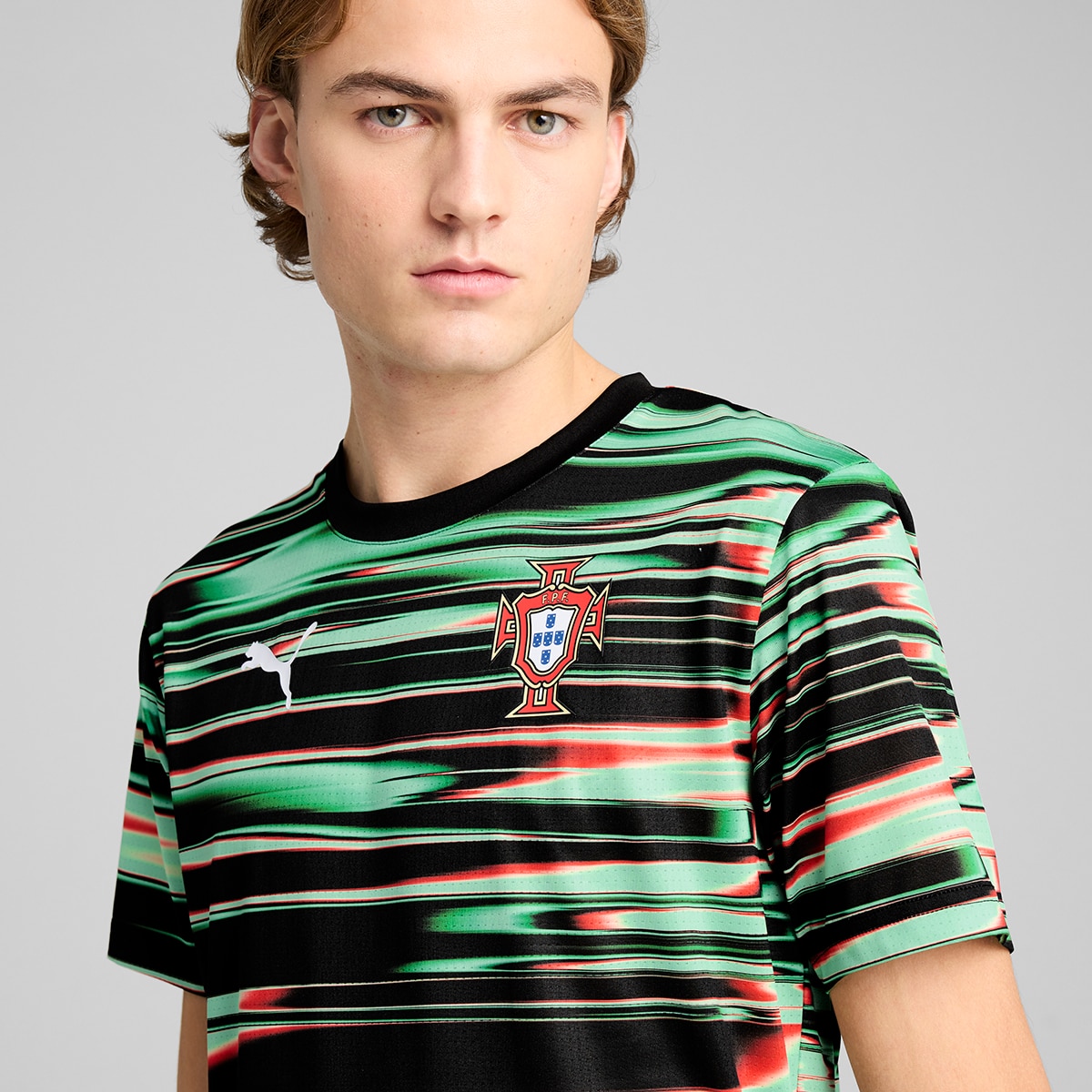 T-shirt de Homem Seleção de Portugal FPF Prematch SS Preto-3