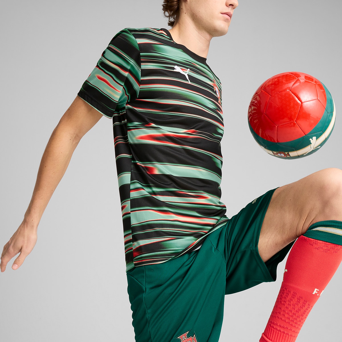 T-shirt de Homem Seleção de Portugal FPF Prematch SS Preto-4