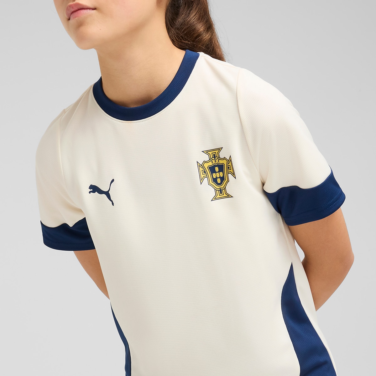 T-shirt de Treino de Criança Portugal FPF Bege-3