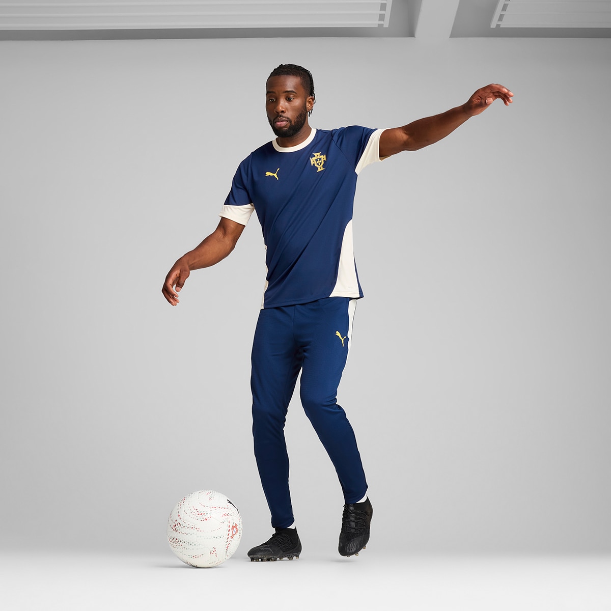 Calções de Criança Seleção de Portugal FPF Shorts Réplica Jr Azul-5