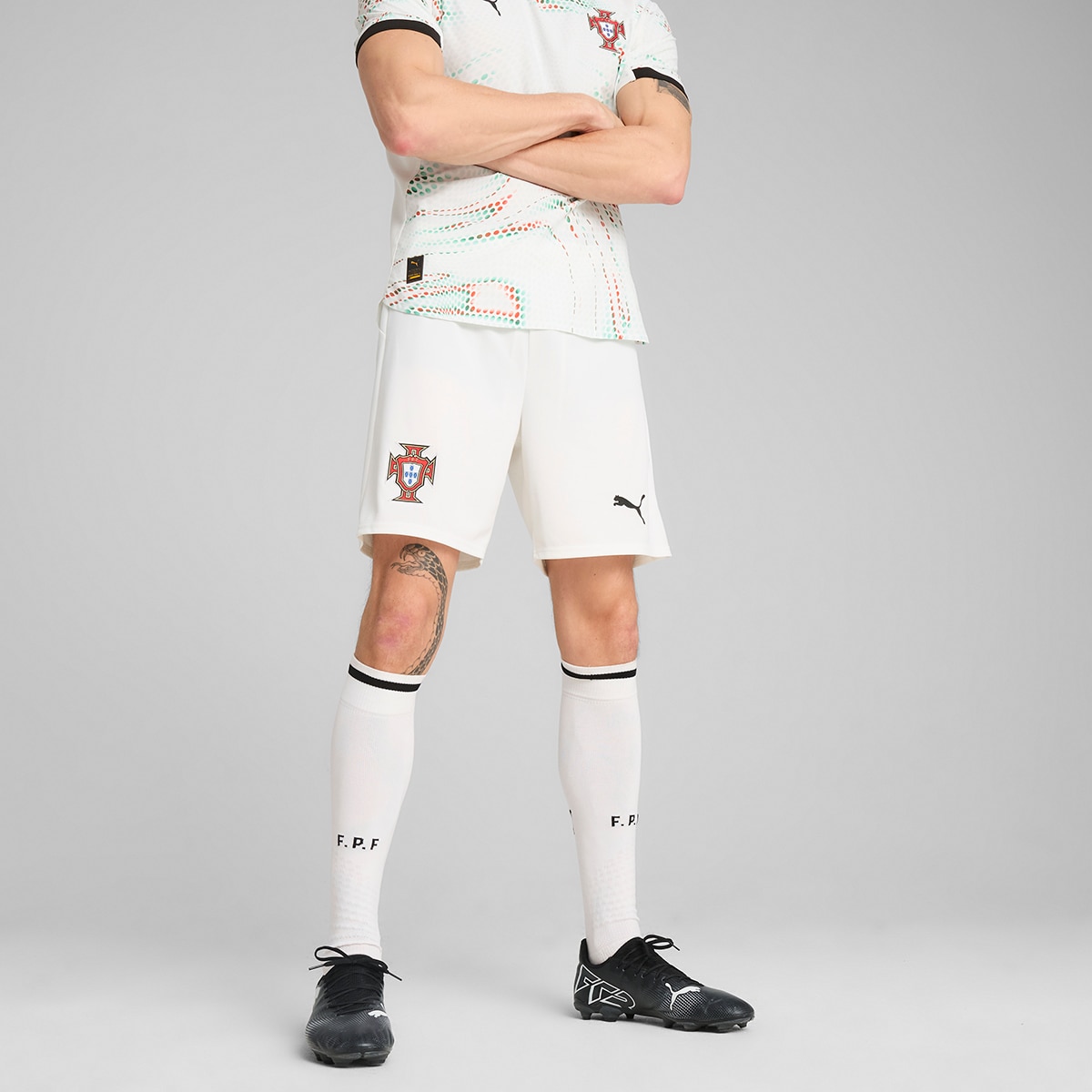 Calções de Homem Seleção de Portugal FPF Branco-1
