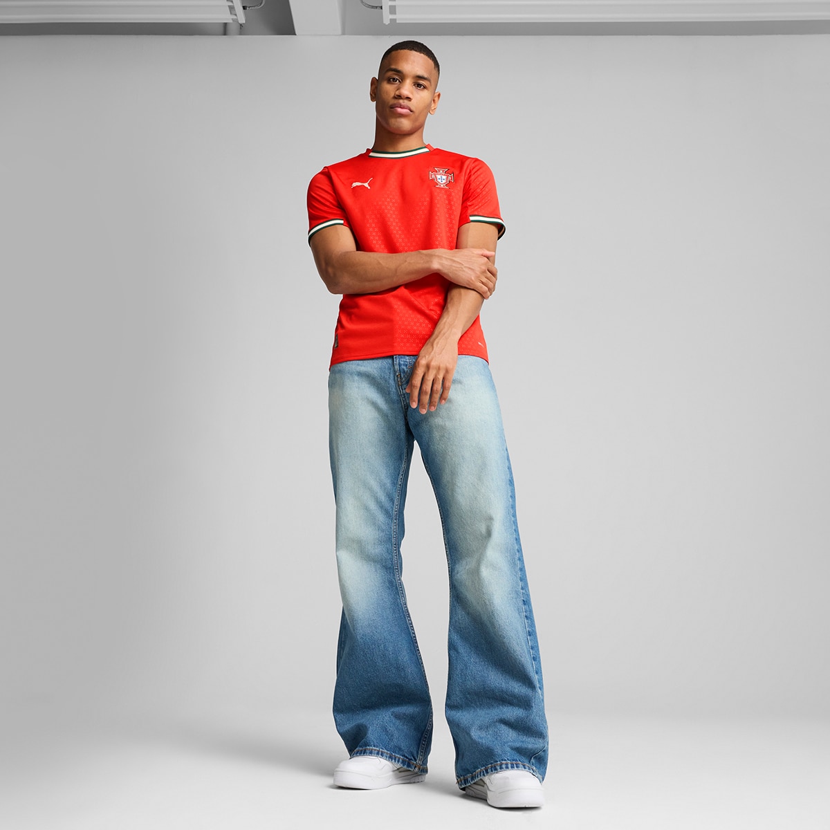 T-shirt de Homem 1.º Equipamento Portugal FPF Vermelho-5