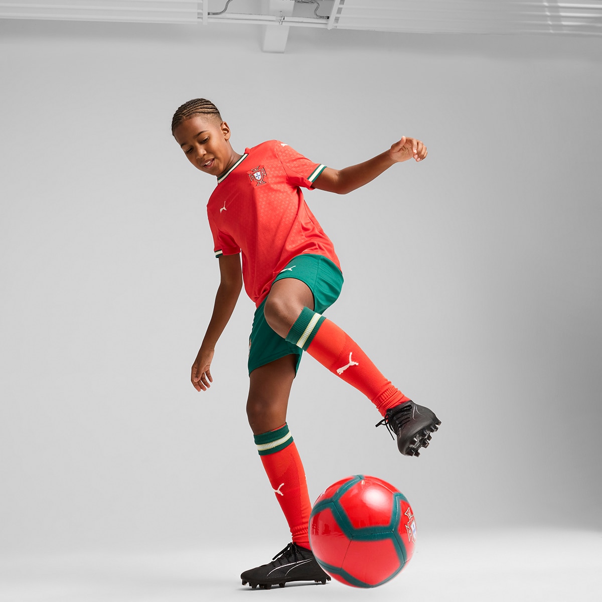 Calções de Criança Seleção de Portugal FPF Shorts Réplica Jr Verde-4