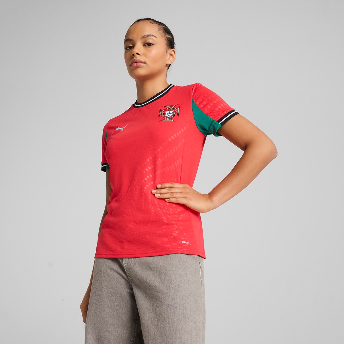 T-shirt de Mulher 1.º Equipamento Portugal FPF Vermelho-1