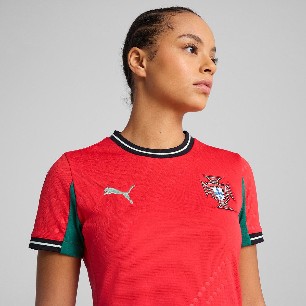 T-shirt de Mulher 1.º Equipamento Portugal FPF Vermelho-3