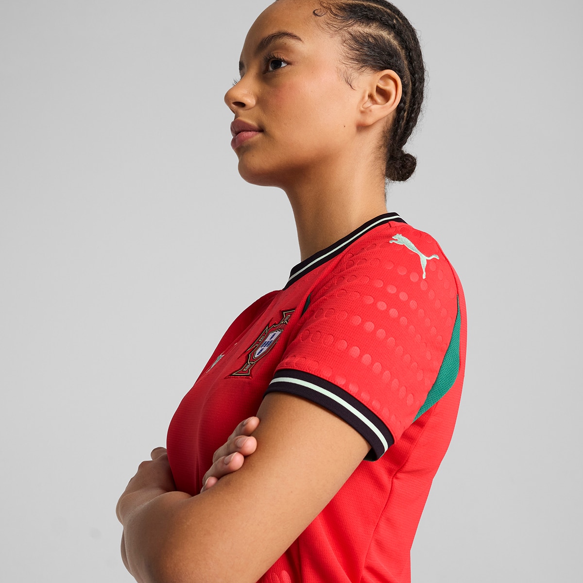 T-shirt de Mulher 1.º Equipamento Portugal FPF Vermelho-4
