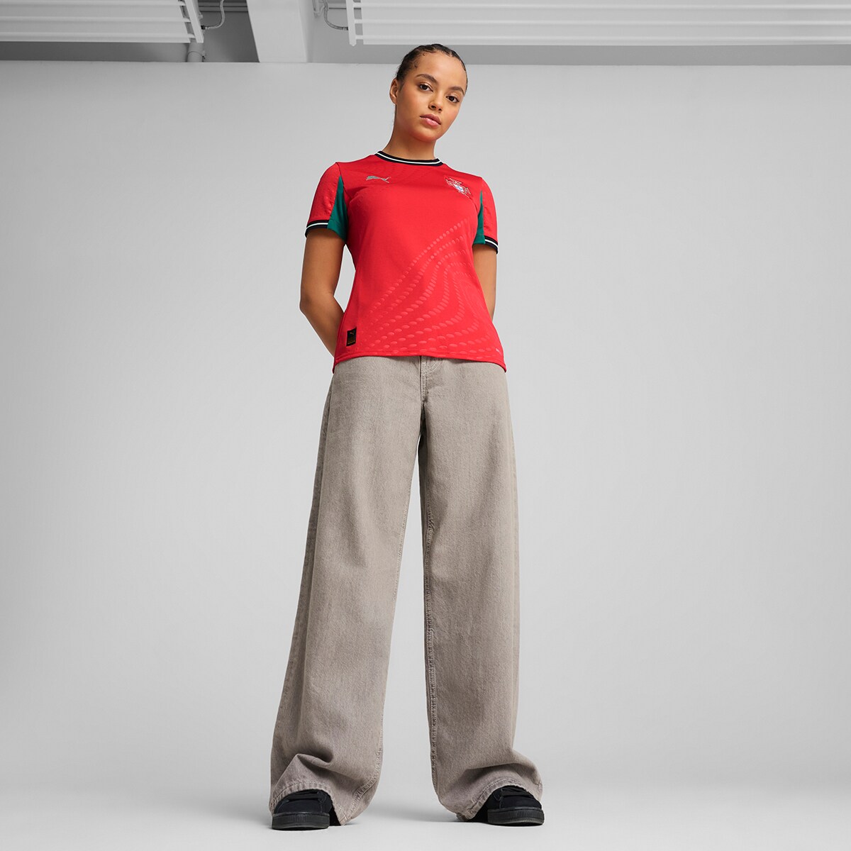 T-shirt de Mulher 1.º Equipamento Portugal FPF Vermelho-5