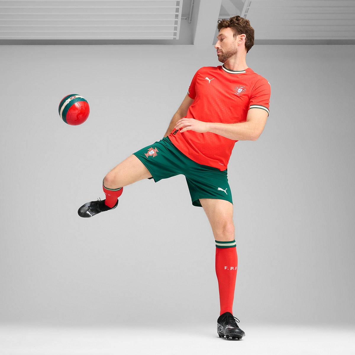 T-shirt de Homem 1.º Equipamento Portugal FPF Vermelho-5