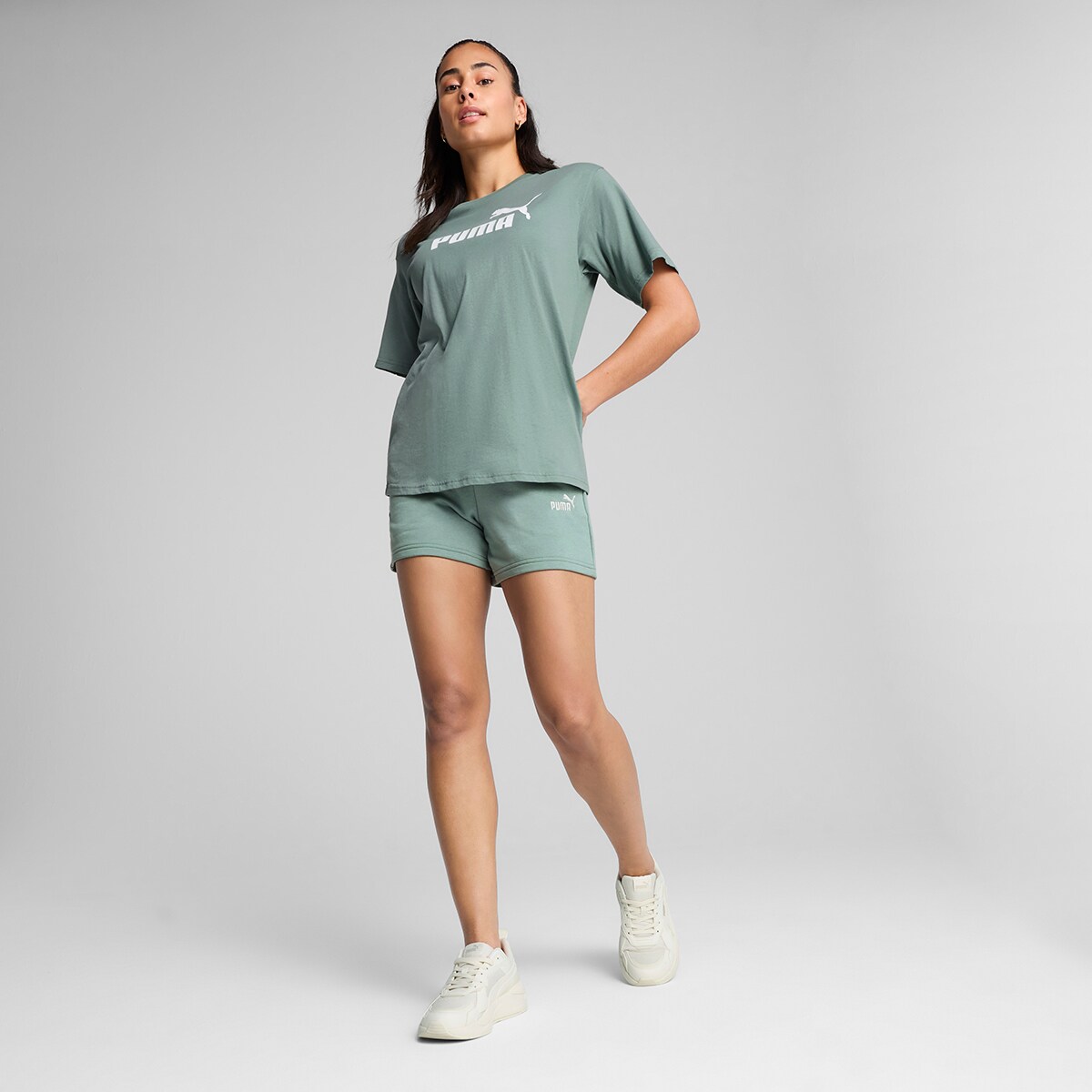 T-shirt de Mulher ESS No. 1 Logo Relaxed Tee Verde-3