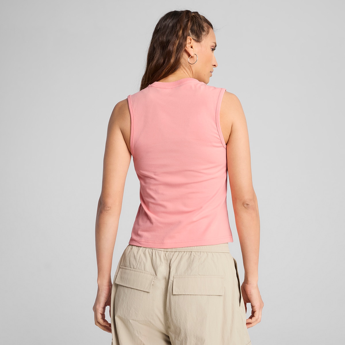 T-shirt sem Mangas de Mulher ESS No. 1 Logo Slim Tank Rosa-2