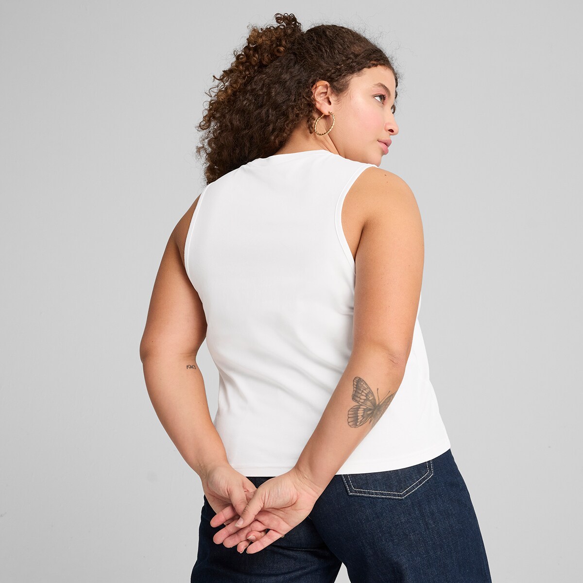 T-shirt sem Mangas de Mulher ESS No. 1 Logo Slim Tank Branco-3