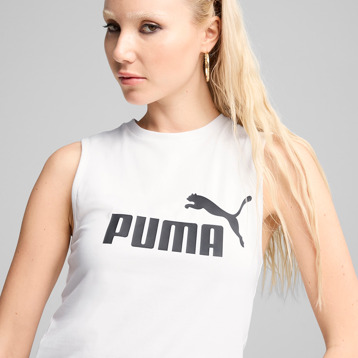 T-shirt sem Mangas de Mulher ESS No. 1 Logo Slim Tank Branco-4