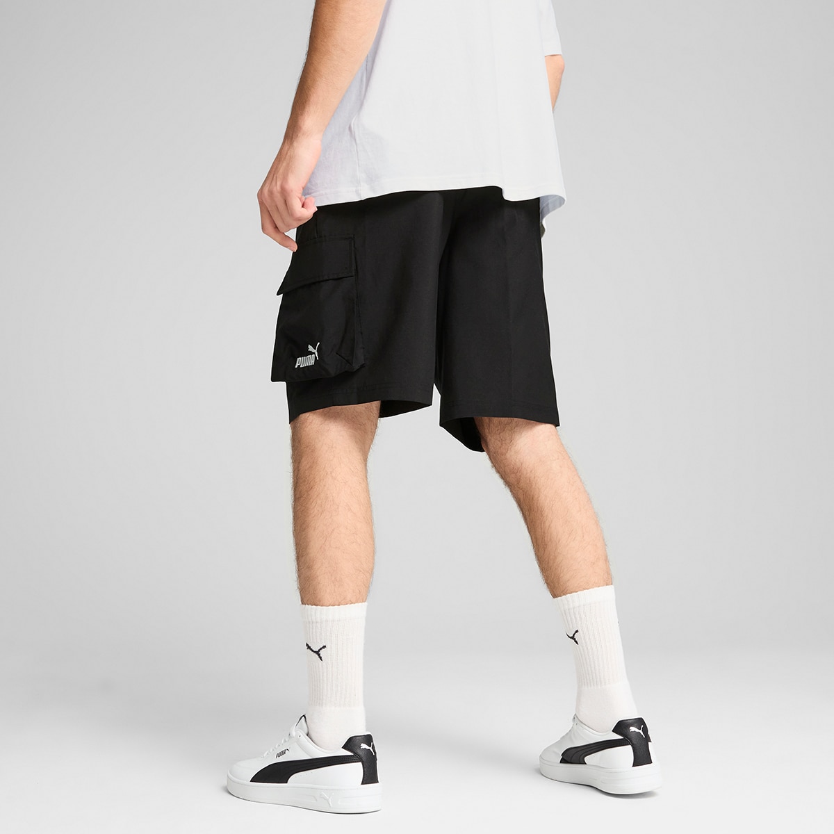 Calções de Homem ESS No. 1 Logo Woven Cargo Shorts 9" Preto-2
