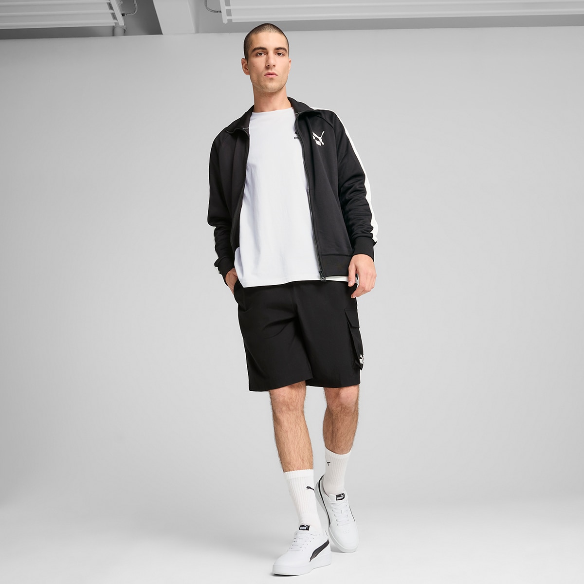 Calções de Homem ESS No. 1 Logo Woven Cargo Shorts 9" Preto-3
