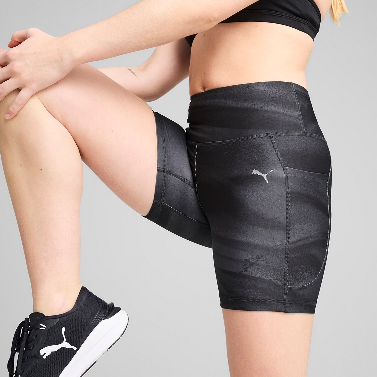 Leggings Tipo Calções de Mulher W Run Velocity 5" AOP Short Tight Preto-4