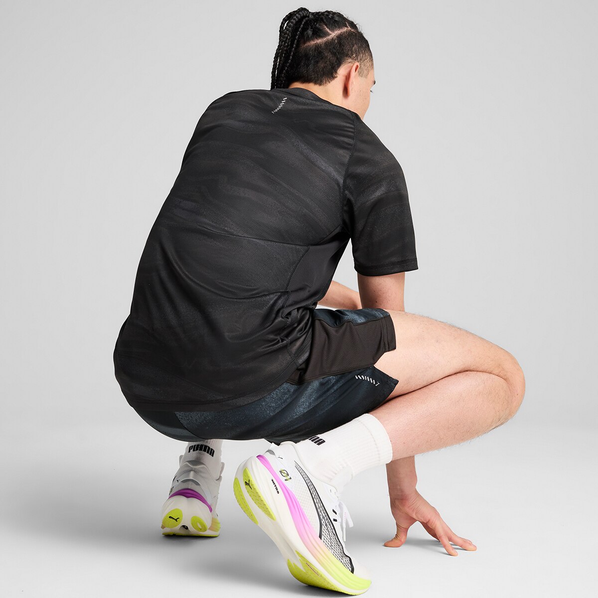 T-shirt de Homem M Run Velocity AOP Tee (Poly) Preto-2