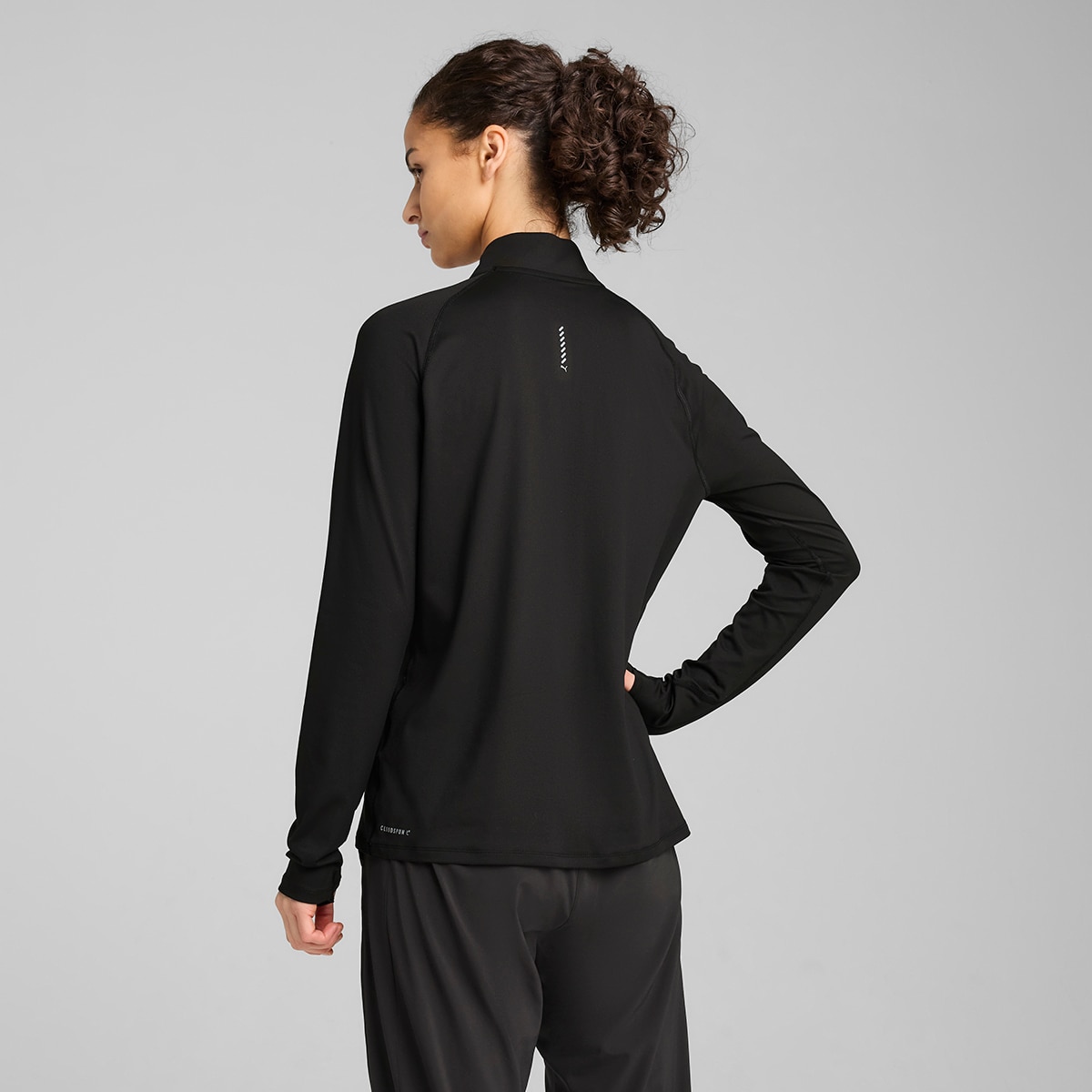 Sweatshirt de Mulher W Run Velocity Cloudspun 1/4 ZIP Preto-2