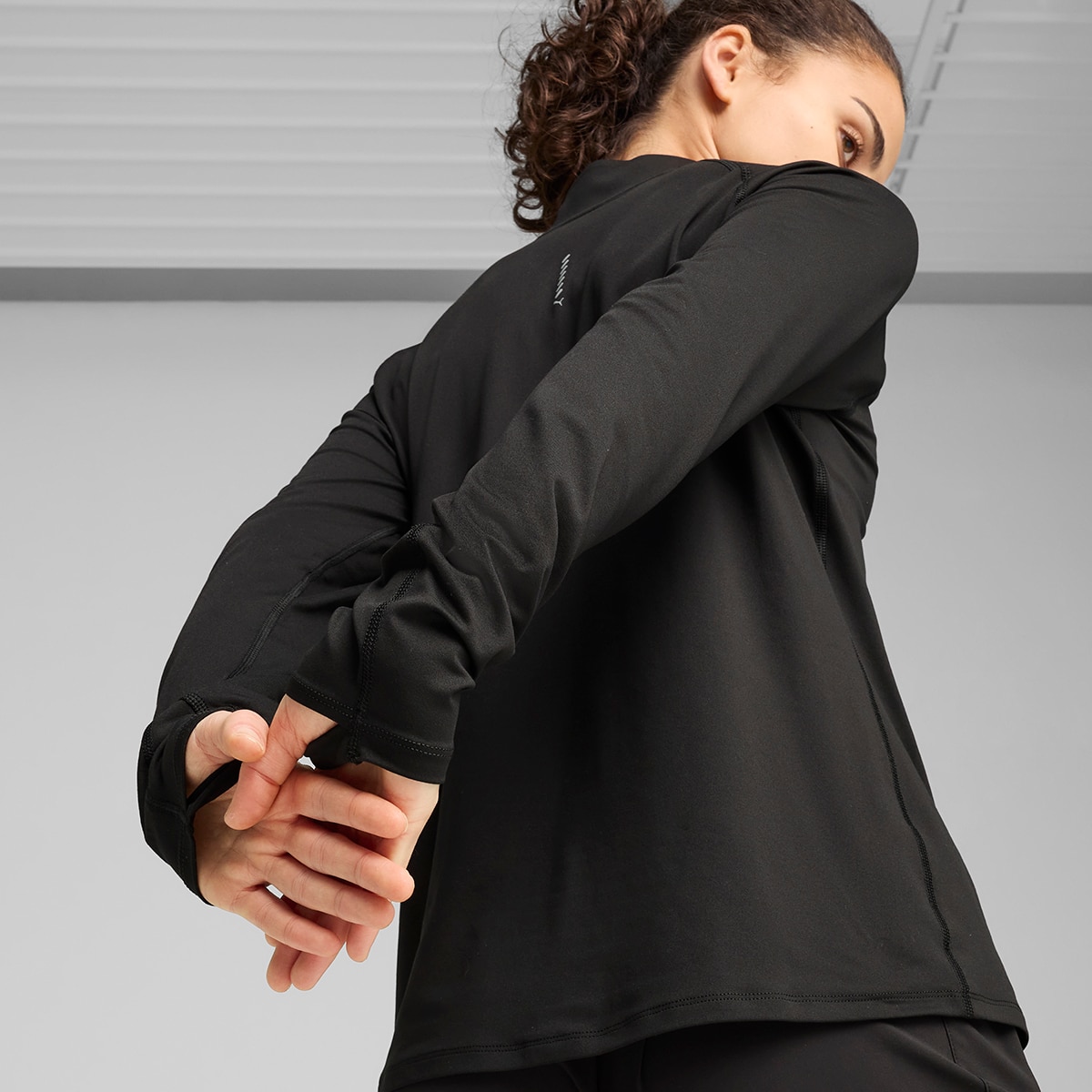Sweatshirt de Mulher W Run Velocity Cloudspun 1/4 ZIP Preto-3
