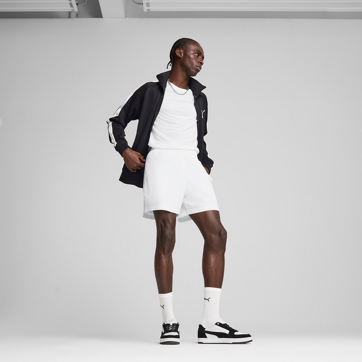 Calções de Homem ESS Woven Shorts 5" Branco-3