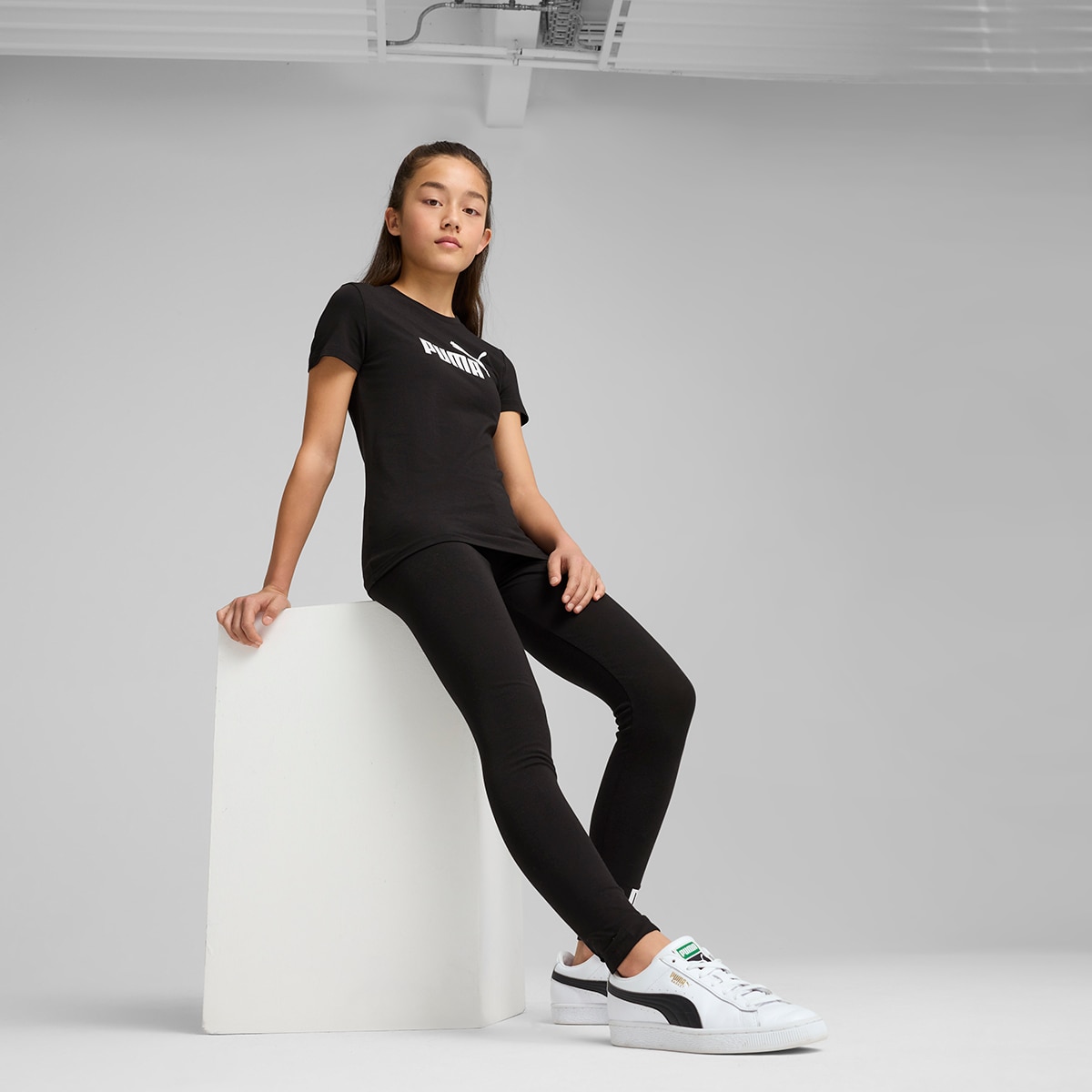 Leggings de Criança ESS No. 1 Logo Leggings G Preto-2